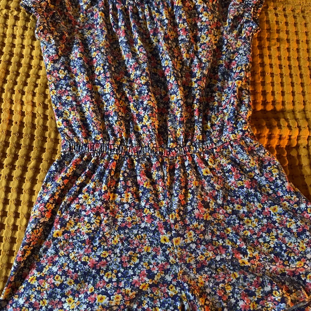 Old Navy Floral Kids Jumpsuit - Blue and Yellow